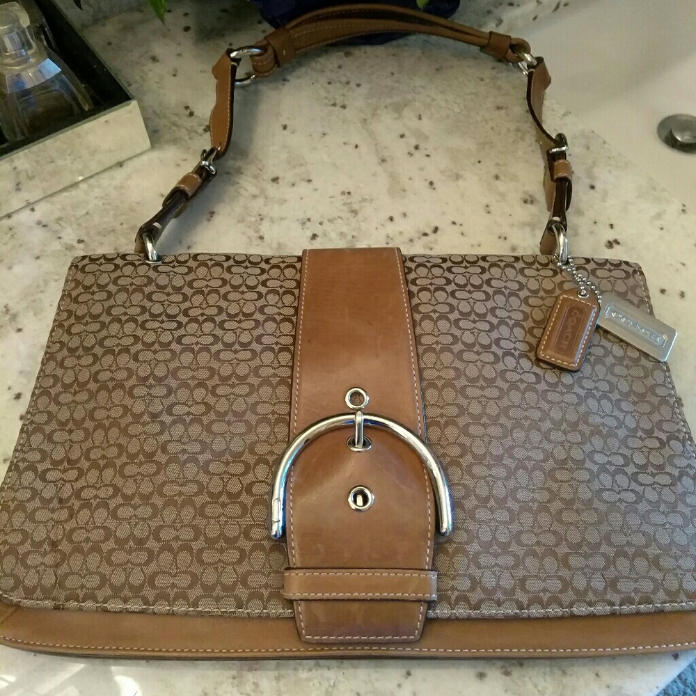 Authentic Coach Mini Monogram Canvas Satchel - image 1